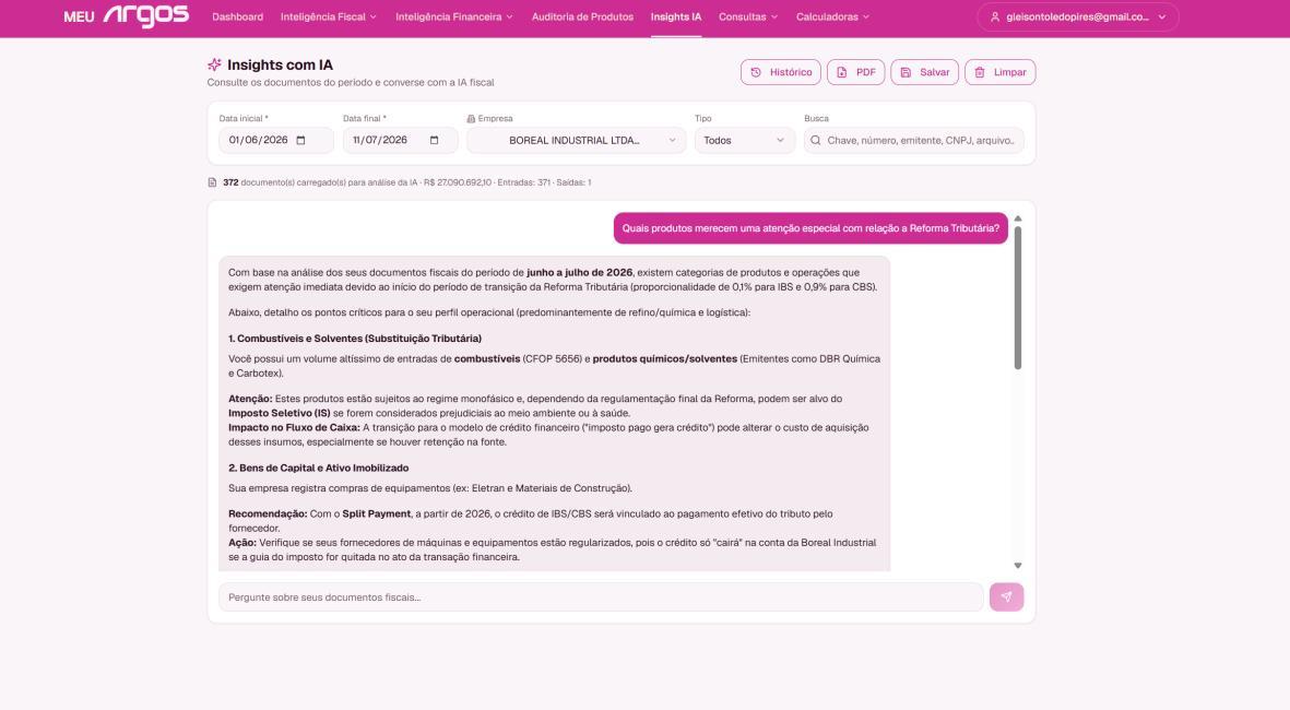 Insights com inteligência artificial